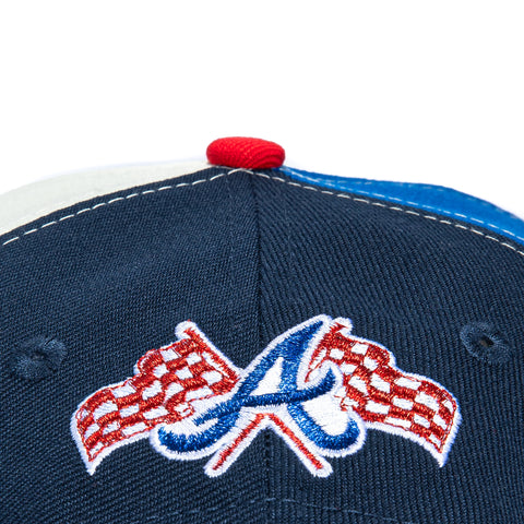 New Era 9Forty A-Frame M- Crown Atlanta Braves 2025 Speedway Classic Patch Snapback Trucker Hat - White, Navy, Black New Era