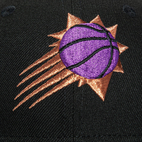 New Era 9Fifty Youth Phoenix Suns Burst Snapback Hat - Black, Purple, Metallic Copper New Era