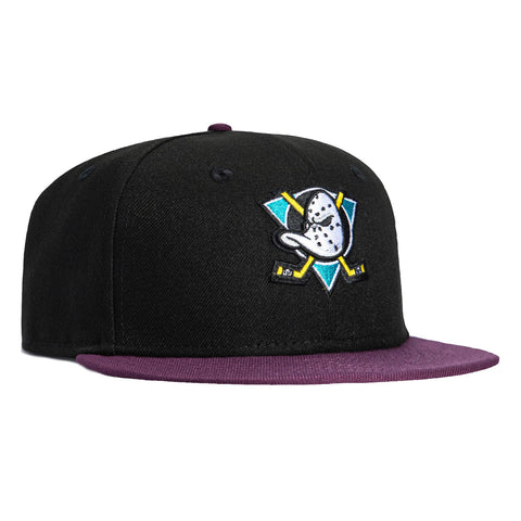 New Era 9Fifty Youth Anaheim Ducks 1993 Snapback Hat - Black, Maroon New Era