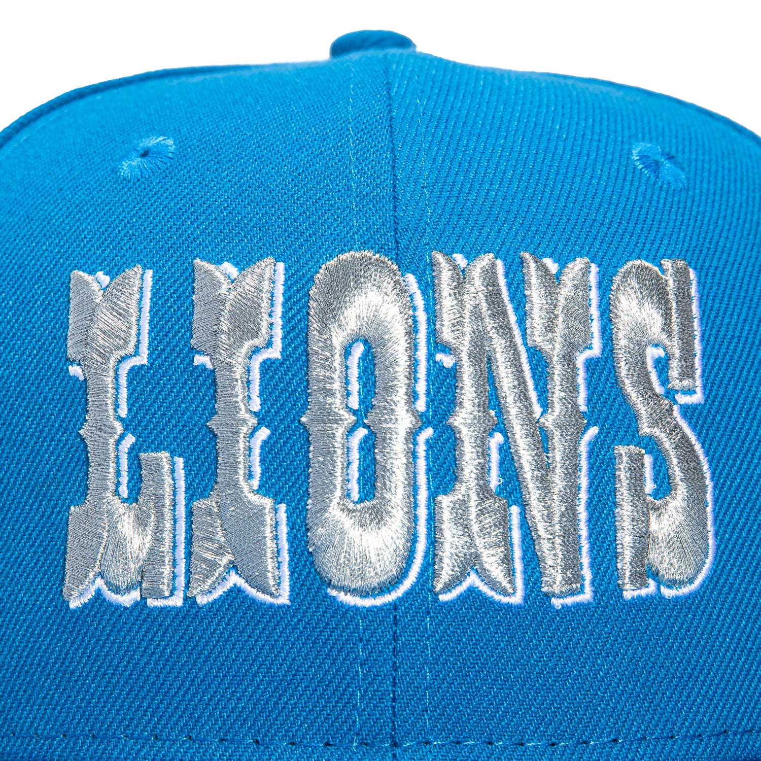 New Era 59Fifty Detroit Lions Word Hat - Light Blue, Metallic