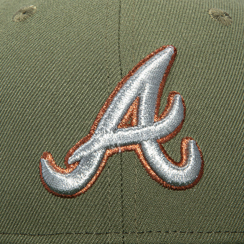 New Era 59Fifty Atlanta Braves 1999 World Series Patch Hat - Olive, Green