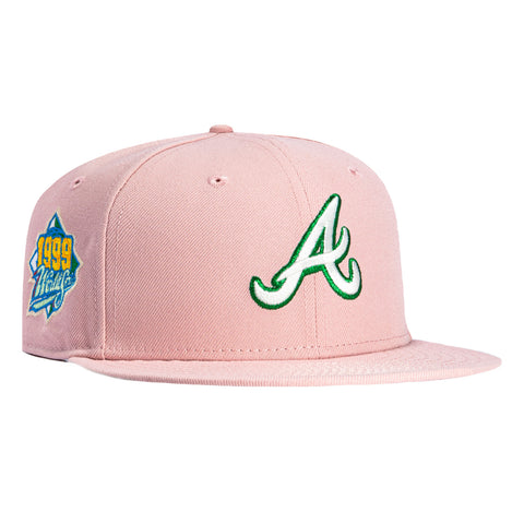 New Era 59Fifty Atlanta Braves 1999 World Series Patch Hat - Pink, White, Kelly