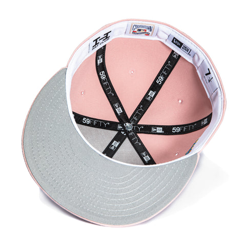 New Era 59Fifty Atlanta Braves 1999 World Series Patch Hat - Pink, White, Kelly