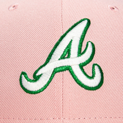 New Era 59Fifty Atlanta Braves 1999 World Series Patch Hat - Pink, White, Kelly