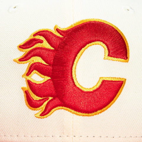 New Era 59Fifty Calgary Flames 1989 Stanley Cup Patch Hat - White, Red New Era
