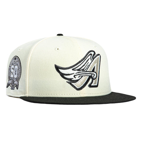 New Era 59Fifty TV Static Los Angeles Angels 50th Anniversary Patch 1997 Glow in the Dark Hat - White, Black New Era
