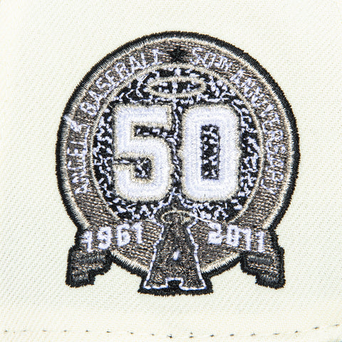 New Era 59Fifty TV Static Los Angeles Angels 50th Anniversary Patch 1997 Glow in the Dark Hat - White, Black