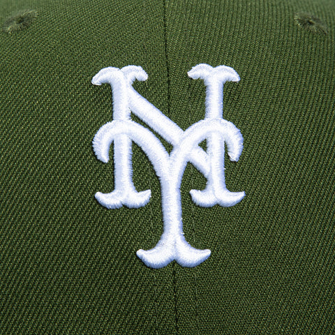 New Era 59Fifty New York Mets 2000 World Series Patch Pink UV Hat - Olive, White New Era