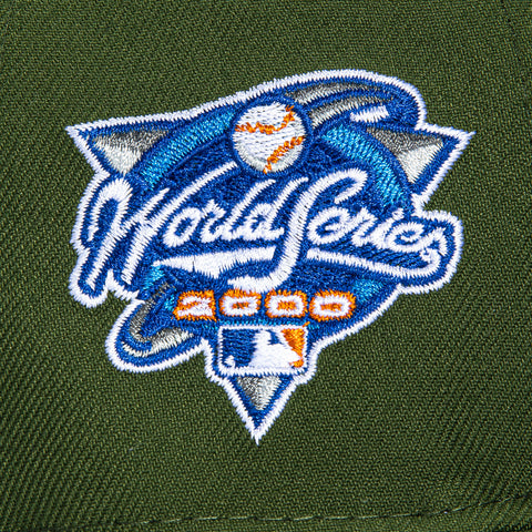 New Era 59Fifty New York Mets 2000 World Series Patch Pink UV Hat - Olive, White New Era