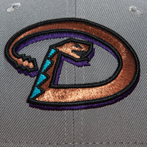 New Era 59Fifty Arizona Diamondbacks 2001 World Series Patch D Hat - Storm Grey, Burnt Orange New Era