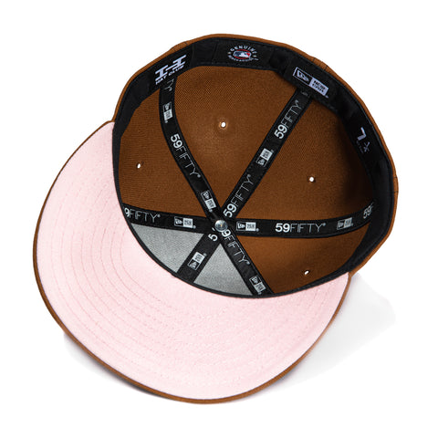 New Era 59Fifty Los Angeles Dodgers Pink UV Contrast Stitch Hat - Brown, White New Era