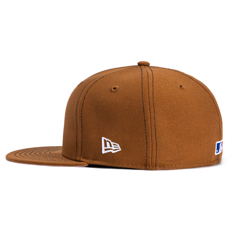 New Era 59Fifty Los Angeles Dodgers Pink UV Contrast Stitch Hat - Brown, White New Era