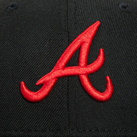 New Era 59Fifty Atlanta Braves Tribal Tattoo Stitching Patch Hat - Black, Red New Era