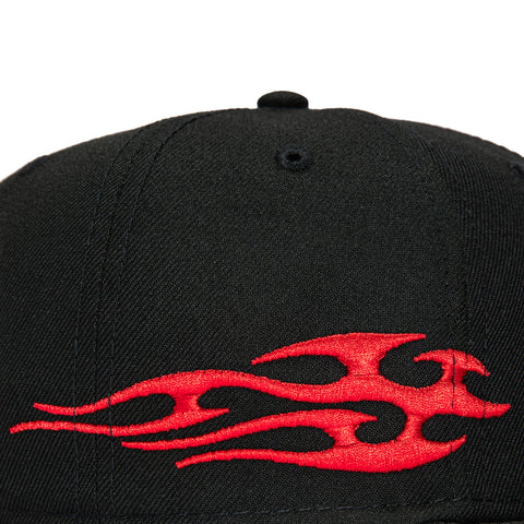 New Era 59Fifty Atlanta Braves Tribal Tattoo Stitching Patch Hat - Black, Red New Era