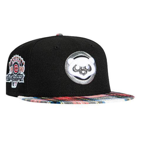 New Era 59Fifty Flannel Chicago Cubs 1990 All Star Game Patch 1979 Hat - Black, Red Flannel