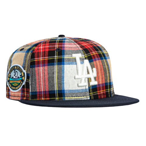 New Era 59Fifty Flannel Los Angeles Dodgers 50th Anniversary Stadium Patch Hat - Red Flannel, Navy