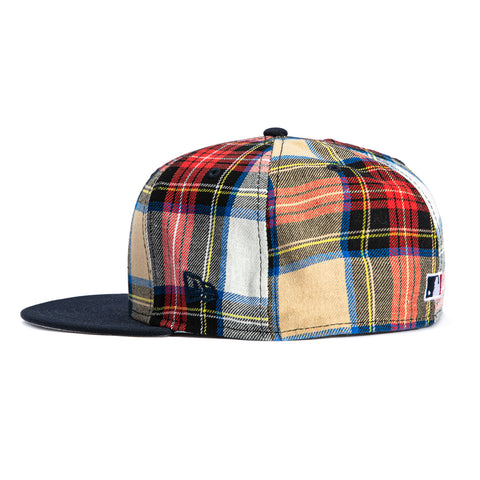 New Era 59Fifty Flannel Los Angeles Dodgers 50th Anniversary Stadium Patch Hat - Red Flannel, Navy