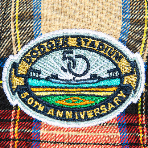 New Era 59Fifty Flannel Los Angeles Dodgers 50th Anniversary Stadium Patch Hat - Red Flannel, Navy
