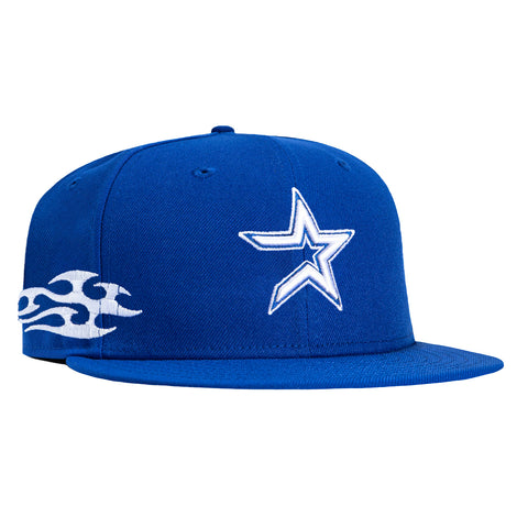 New Era 59Fifty Houston Astros Tribal Tattoo Stitching Patch 2000 Hat - Royal, White New Era
