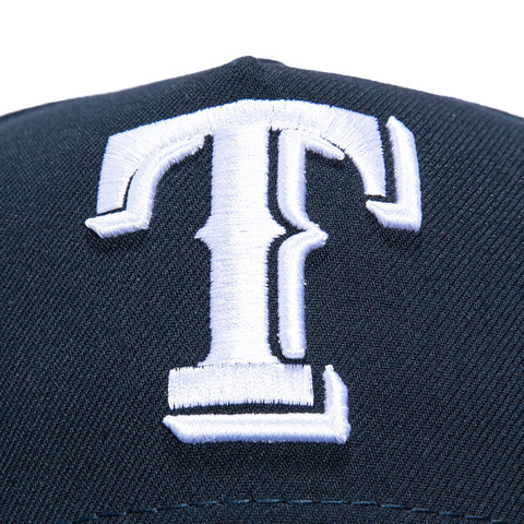 New Era 9Forty A-Frame Texas Rangers Tribal Tattoo Stitching Patch Snapback Hat - Navy, White New Era