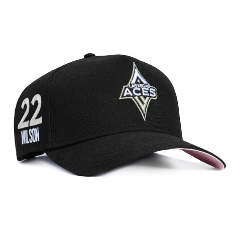 New Era 9Forty A-Frame Las Vegas Aces A'ja Wilson 22 Patch Snapback Hat - Black New Era