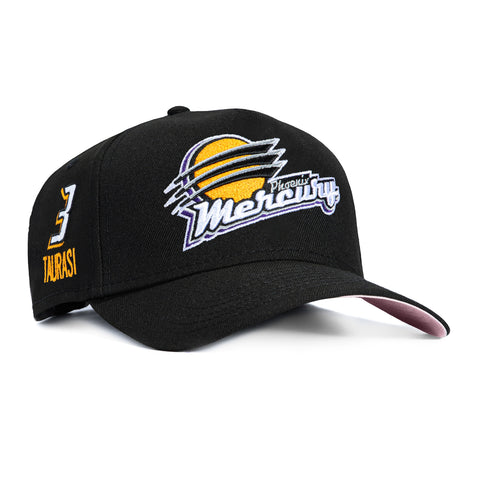 New Era 9Forty A-Frame Phoenix Mercury Diana Taurasi 3 Patch Snapback Hat - Black New Era