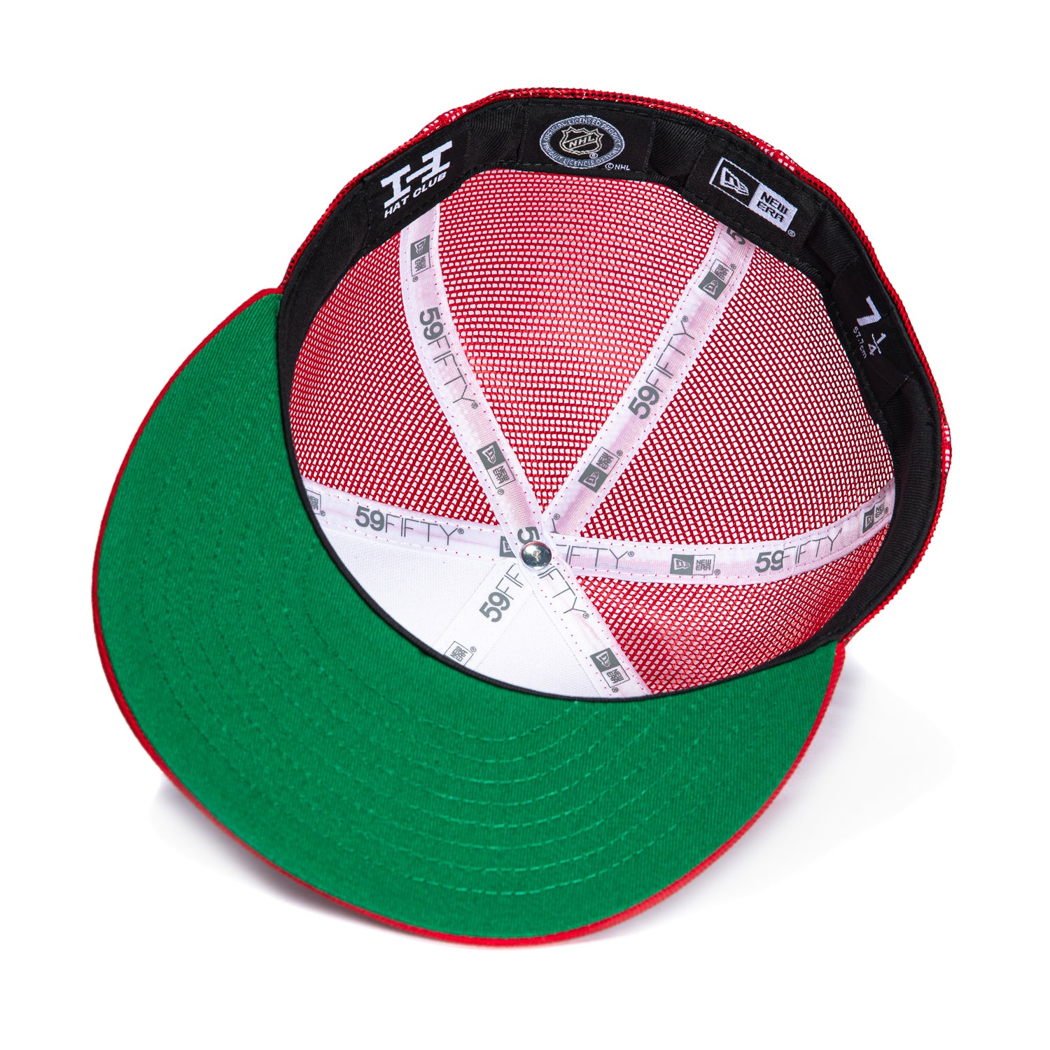チャン様　カスタムL新品白赤ファイヤーフレイム長袖×ジーザスレッド New Era 59Fifty Calgary Flames 1989 Champions Logo Trucker Hat