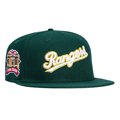 New Era 59Fifty Texas Rangers Final Season Patch Pink UV Script Hat - Green