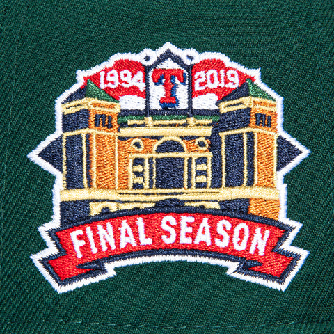 New Era 59Fifty Texas Rangers Final Season Patch Pink UV Script Hat - Green