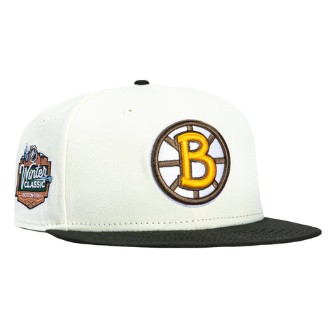 New Era 59Fifty Boston Bruins 2010 Winter Classic Patch Hat - White, Black New Era
