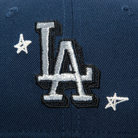 New Era 59Fifty Los Angeles Dodgers 50th Anniversary Patch Scribble Hat - Navy, Metallic Silver
