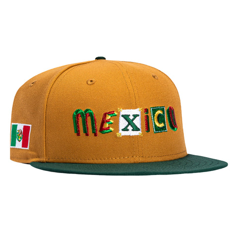 New Era 59Fifty Mexico Mexican Flag Patch Ransom Hat - Khaki, Green New Era