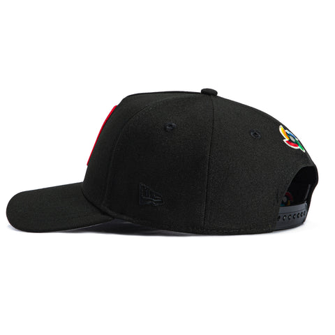 New Era 9Forty A-Frame Mexico World Baseball Classic Mexico Flag Patch Snapback Hat - Black New Era