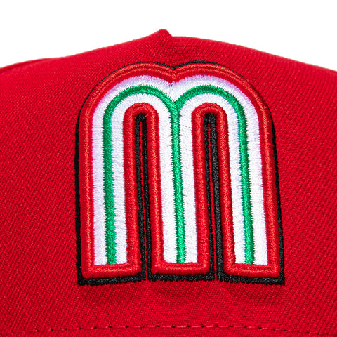 New Era 9Forty A-Frame Mexico World Baseball Classic Mexico Flag Patch Snapback Hat - Red New Era