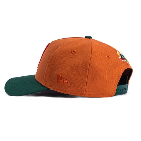 New Era 9Forty A-Frame Mexico World Baseball Classic Mexico Flag Patch Snapback Hat - Burnt Orange, Green New Era
