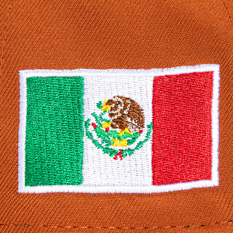 New Era 9Forty A-Frame Mexico World Baseball Classic Mexico Flag Patch Snapback Hat - Burnt Orange, Green New Era