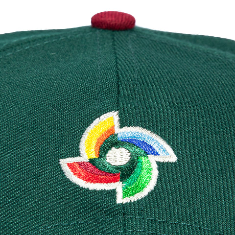 New Era 9Forty A-Frame Mexico World Baseball Classic Mexico Flag Patch Snapback Hat - Green, Cardinal New Era