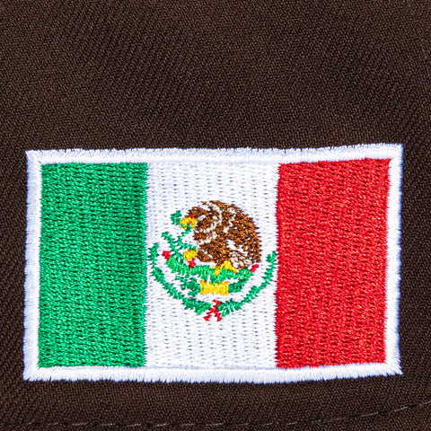 New Era 9Forty A-Frame Mexico World Baseball Classic Mexico Flag Patch Pink UV Snapback Hat - Brown, Black New Era