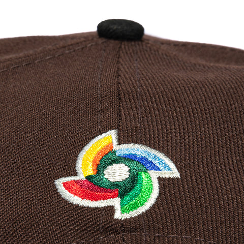 New Era 9Forty A-Frame Mexico World Baseball Classic Mexico Flag Patch Pink UV Snapback Hat - Brown, Black New Era