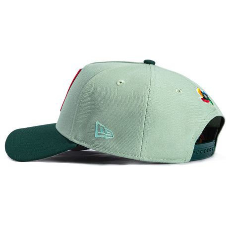 New Era 9Forty A-Frame Mexico World Baseball Classic Mexico Flag Patch Snapback Hat - Everest Green, Green New Era