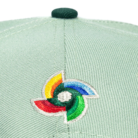 New Era 9Forty A-Frame Mexico World Baseball Classic Mexico Flag Patch Snapback Hat - Everest Green, Green New Era