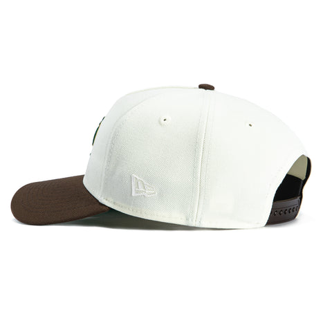 New Era 9Forty A-Frame Mexico Aztec Bird Mexico Flag Patch Snapback Hat - White, Brown