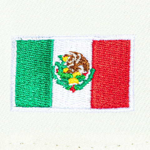 New Era 9Forty A-Frame Mexico Aztec Bird Mexico Flag Patch Snapback Hat - White, Brown