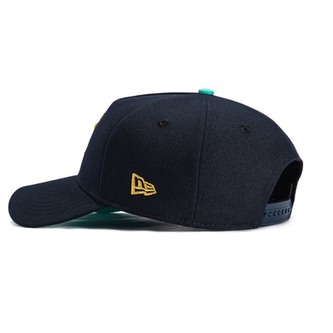 New Era 9Forty A-Frame New York Yankees Aaron Judge 62 Homerun Record Patch Snapback Mint UV Hat - Navy, Metallic Gold New Era