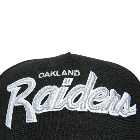 New Era 9Forty A-Frame Las Vegas Raiders Oakland Raiders Script Snapback Hat - Black New Era