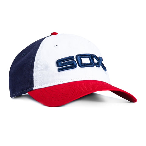 New Era 9Twenty Chicago White Sox Rail Strapback Hat - White, Navy, Red New Era