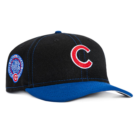 New Era 9Fifty Retro Crown Chicago Cubs Wrigley Field Patch Snapback Hat - Black, Royal New Era