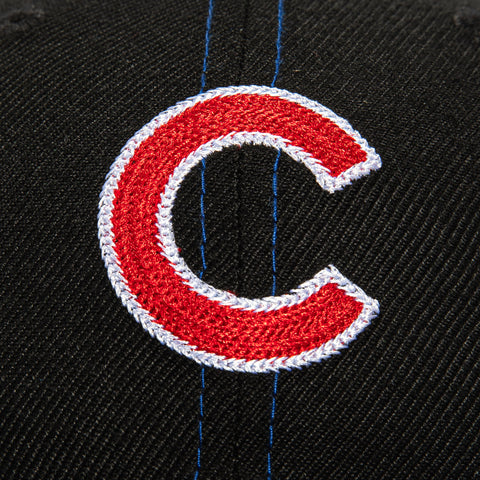 New Era 9Fifty Retro Crown Chicago Cubs Wrigley Field Patch Snapback Hat - Black, Royal New Era
