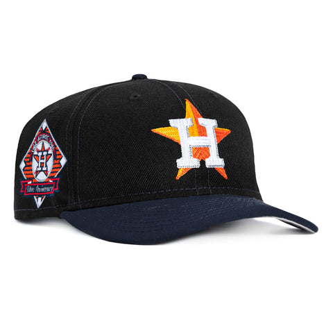 New Era 9Fifty Retro Crown Houston Astros 25th Silver Anniversary Patch Snapback Hat - Black, Navy New Era