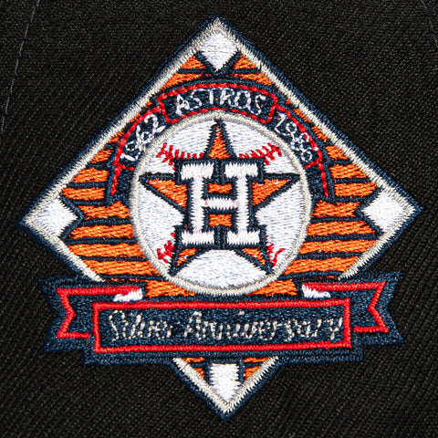 New Era 9Fifty Retro Crown Houston Astros 25th Silver Anniversary Patch Snapback Hat - Black, Navy New Era